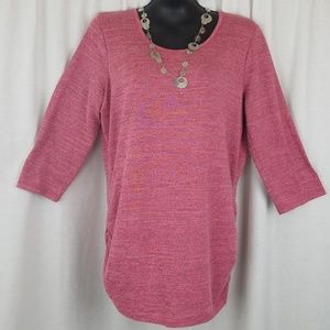 Dark Pink Top with Lacy Back